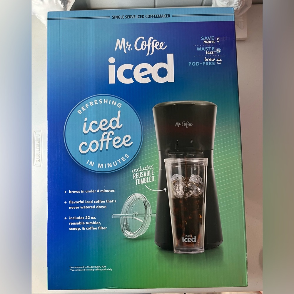 Mr. Coffee Single-Serve Iced Coffee Maker Reusable Tumbler & Filter-Black